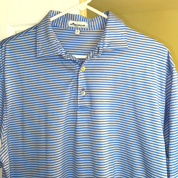 Great condition. Worn about 3 times, size Large blue and grey stripes. - Picture 3 of 3